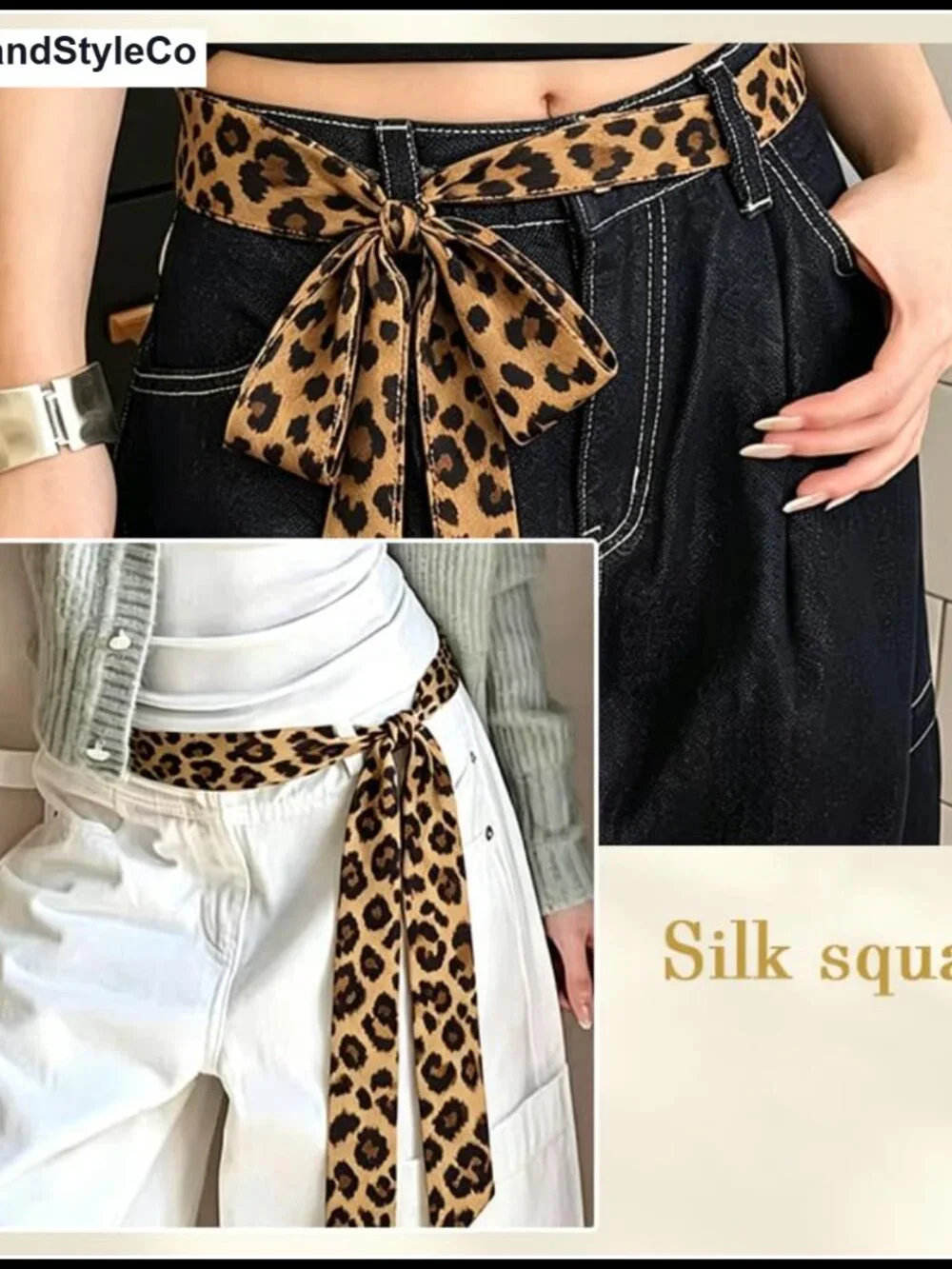 Long Polka Dot Satin Scarf Multi-Use Neck Hair Waist Bag Accessory